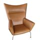 Wingchair Model Ch445 In Walnut Elegance Leather By Hans J. Wegner
