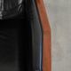Set of 2 Art Deco design armchairs in black cowhide leather