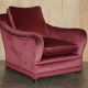Sofa set and a pair of Victorian velvet armchairs.