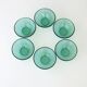 6 bols publicitaire huilor vintage en verre vert