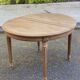 Renovated round Art Deco dining table, extendable, made of solid oak, 145cm.