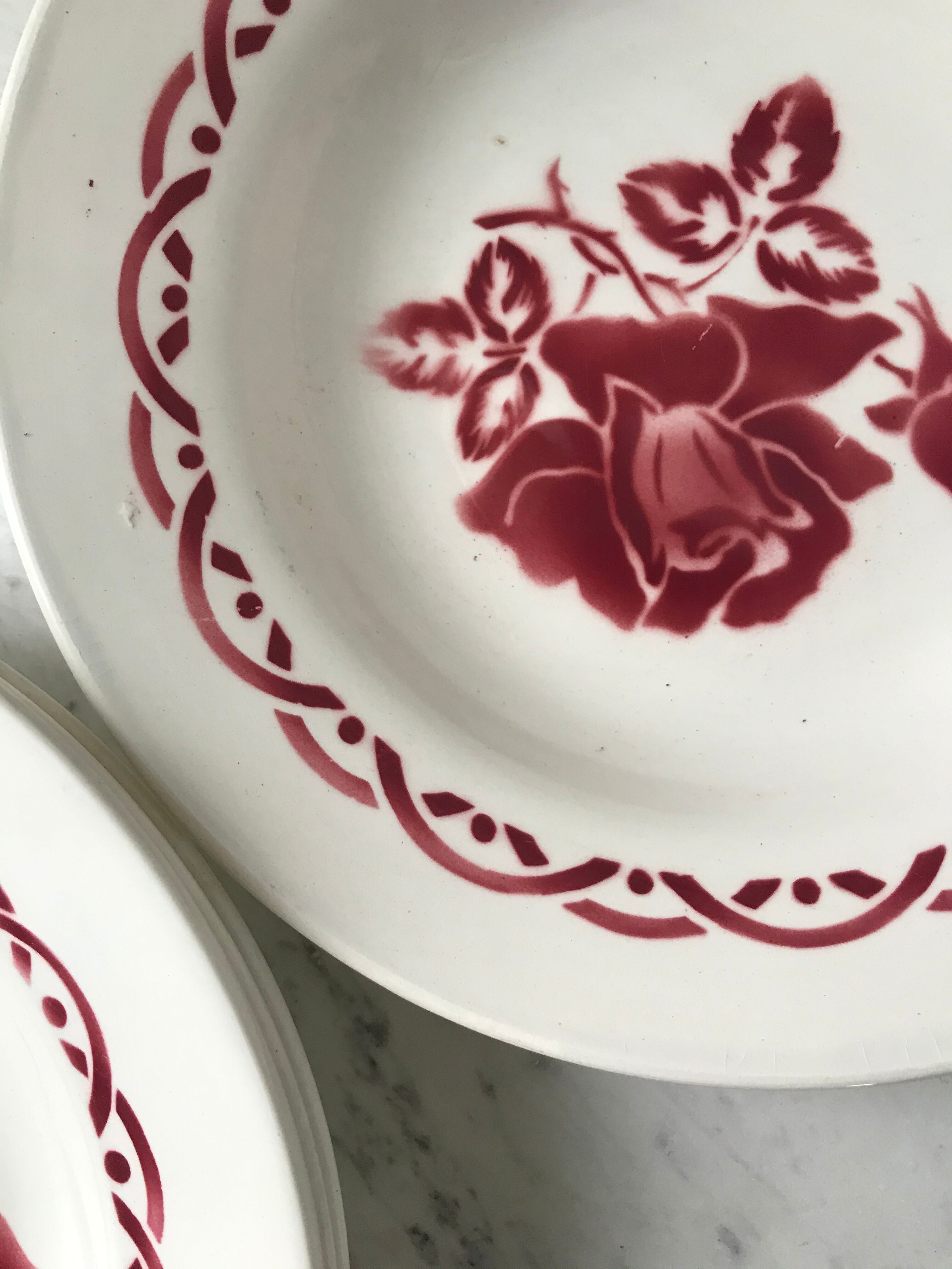 Lot of 5 hollow plates Digoin Sarreguemines model Michel