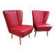Ensemble de chaises cocktail rouge ciel du milieu du siècle, années 1950
