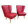Ensemble de chaises cocktail rouge ciel du milieu du siècle, années 1950