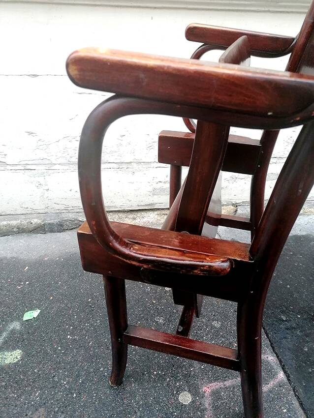 Thonet cinema chair in turned wood 1930