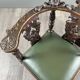 Pair of corner armchairs in carved wood, 19th century