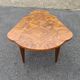 Vintage art deco coffee table with geometric marquetry