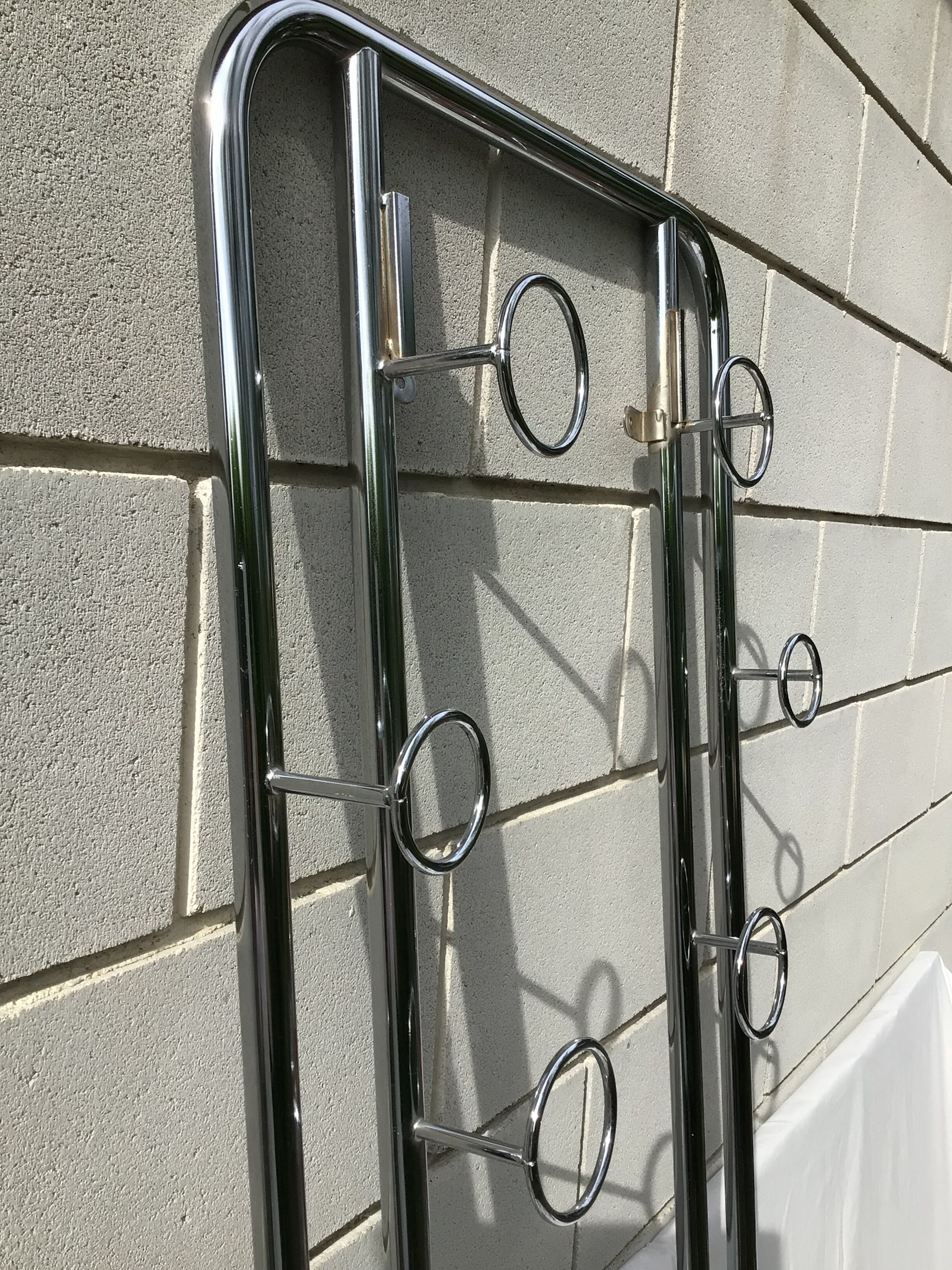 Chrome tubular cloakroom coat rack