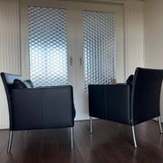 2 fauteuils de salon modernistes allemands en cuir noir et acier de Walter Knoll