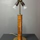 Midcentury pencil reed rattan bamboo and brass table lamp, 1960s