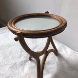 Vintage rattan mirror on stand 27x34cm
