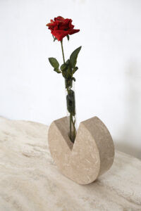 Fratelli Manelli style Travertine and glass test tube vase