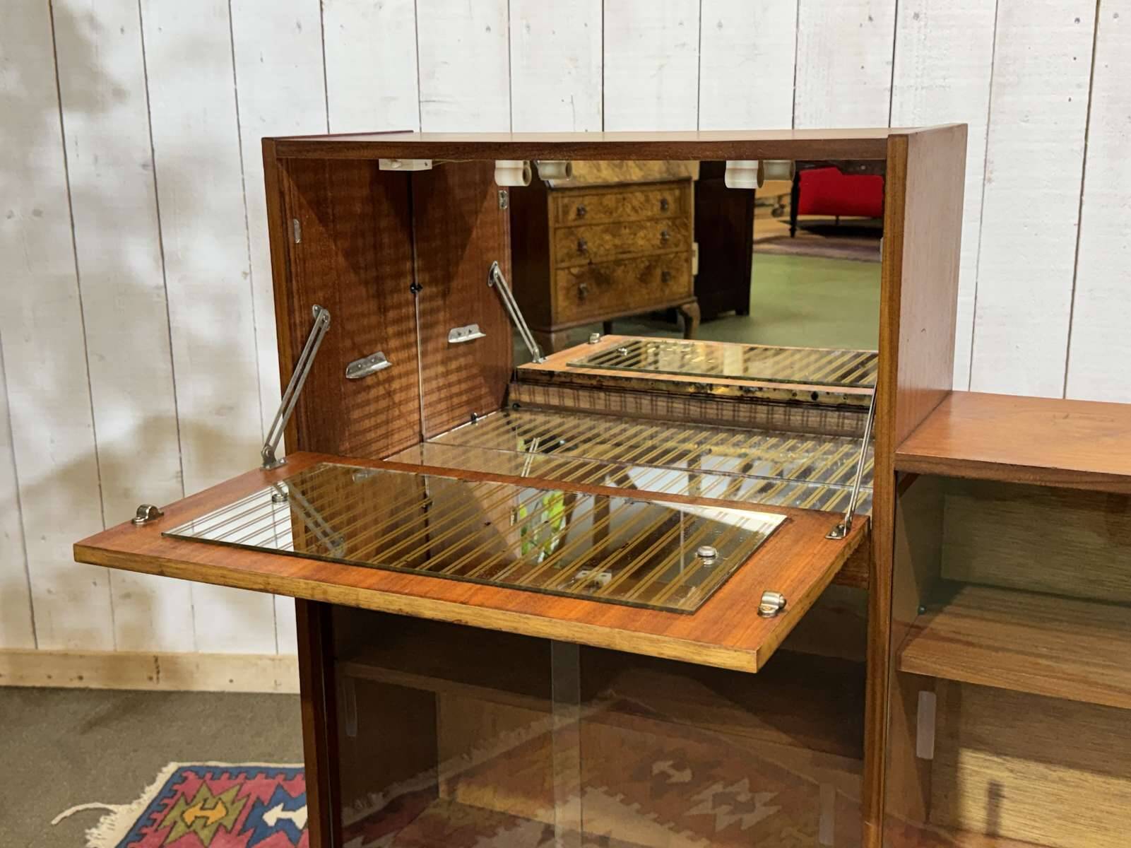 1970s teak English bar