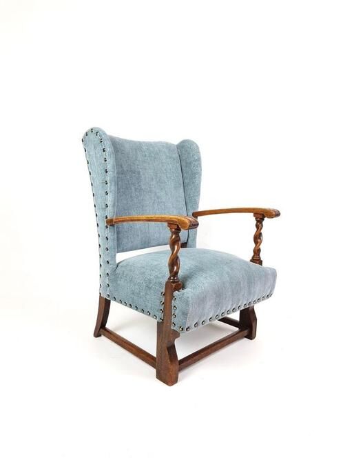 Blue flea market armchair