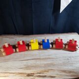 6 Little colorful wooden cars