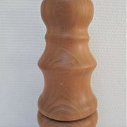 Pied de lampe XL bois massif veiné tourné vintage