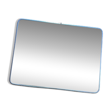 Grand miroir barbier bleu métallisé