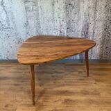 Exotic wooden triangular dining table
