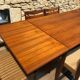 Table vintage scandinave en teck avec deux rallonges