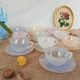 Set of 10 cups and under cups harlequin Arcopal France - vintage