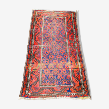 Tapis d'orient fait main vintage persan ancien Belouch 158 x 83