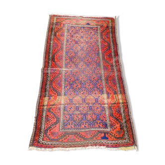 Old Persian handmade oriental rug Belouch 158 x 83