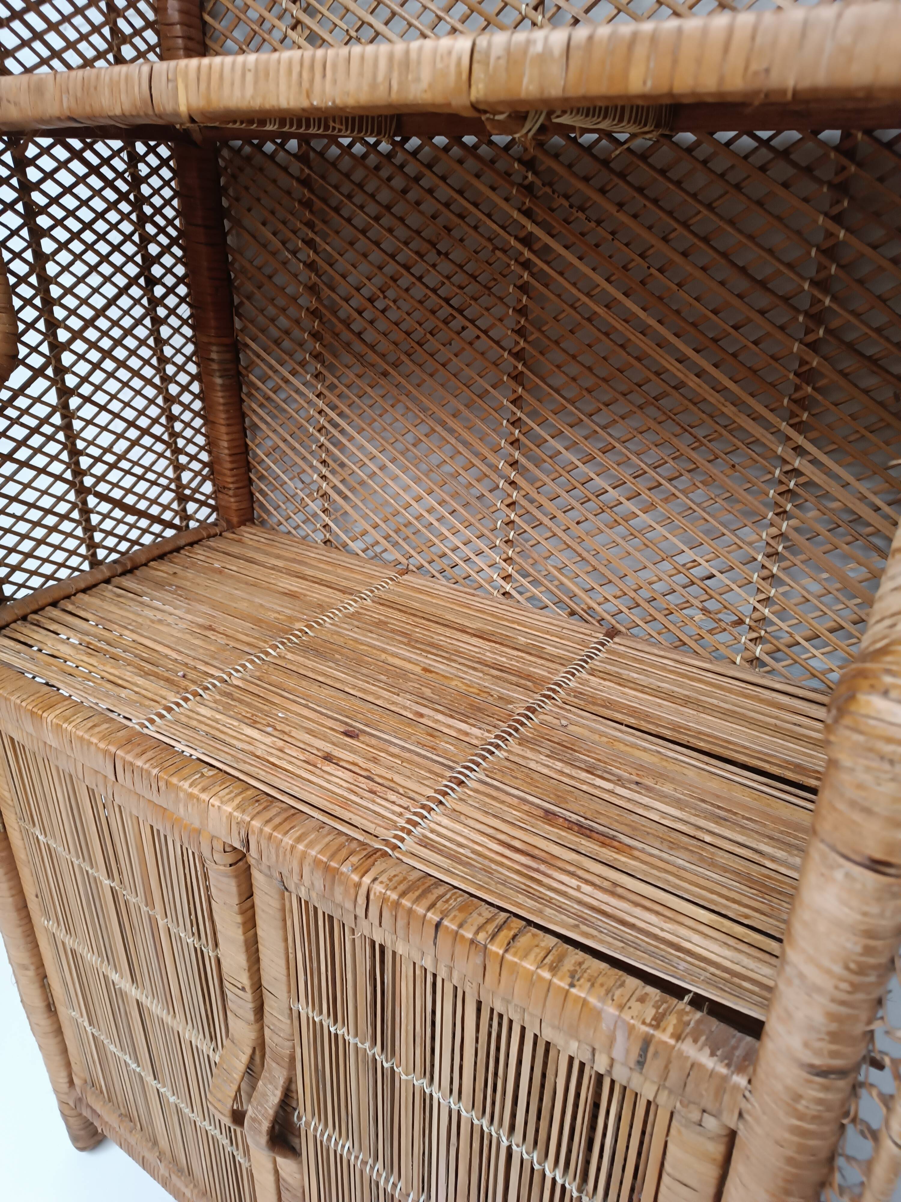 Vintage Rattan Bookcase