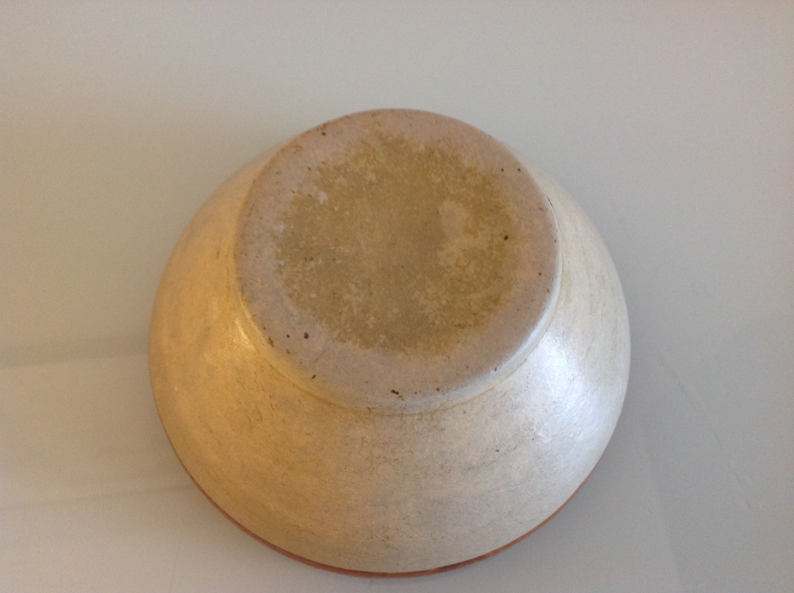 Grey and brown varnished cermic salad / vintage 60-70s