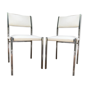 Paire de chaises anciennes métal