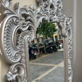 Silver wooden mirror