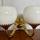 Paire d’appliques laiton et opaline vintage