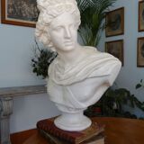 Plaster bust in the antique Apollo of the Belvedere, 70 cm