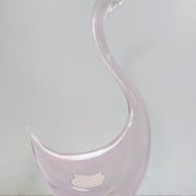 Pink Sommerso Murano glass swan by Elio Raffaeli, Italy