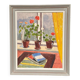 Original Swedish Oil On Panel – “Books And Blossoms” – Vintage & Framed – 91 × 77 Cm