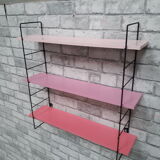 3-tone pink matte black shelf 51x50x13 cm, 80s