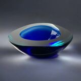 Blue Sommerso bowl by Seguso, Murano glass, Italy, 1970s