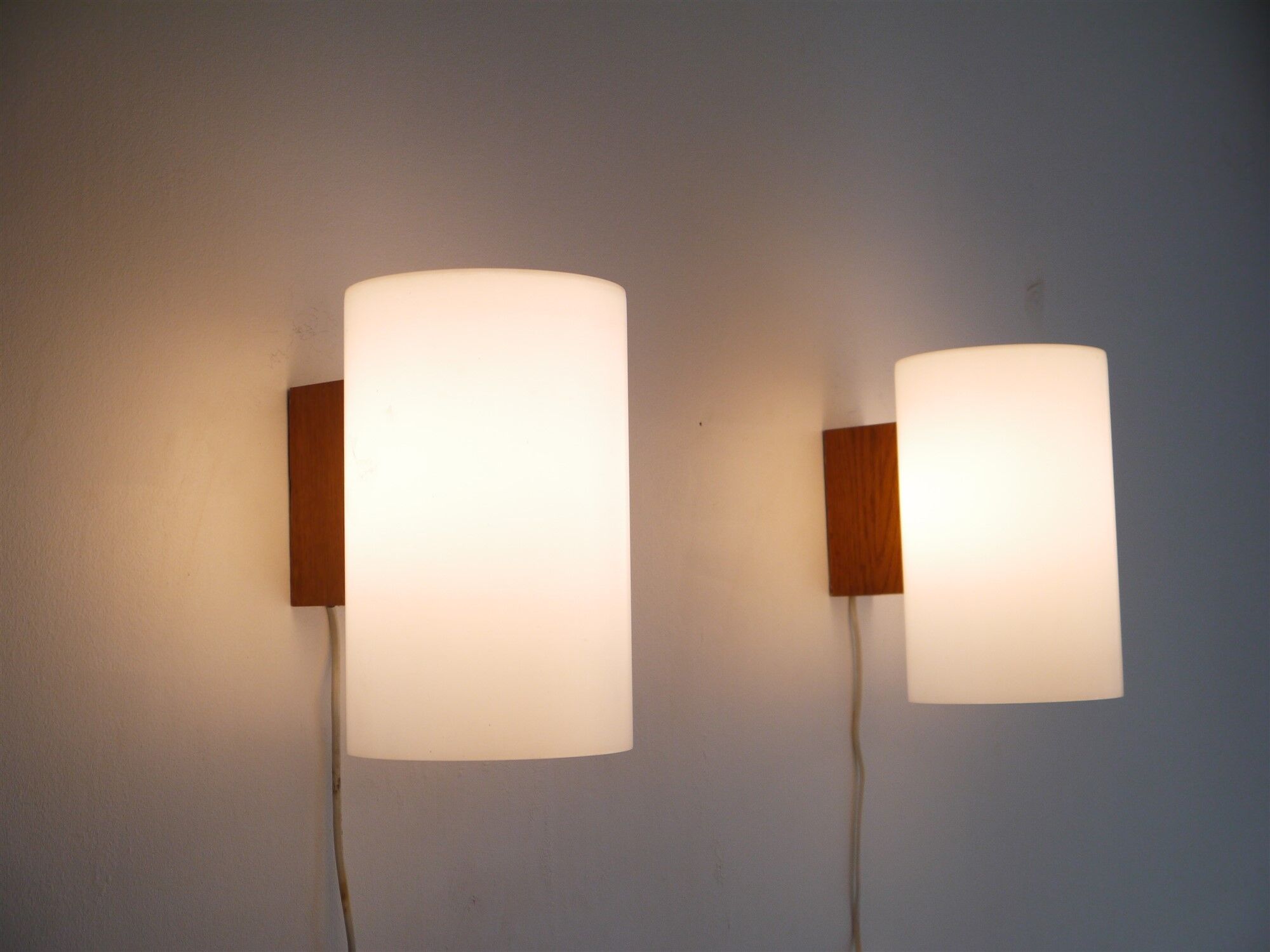 Pair of wall light vintage Uno & Osten Kristiansson for Luxus 1970