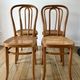 Set of 4 cane chairs in bentwood and honey-coloured cane thonet early 20th century