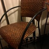 2 tabourets de bar en osier