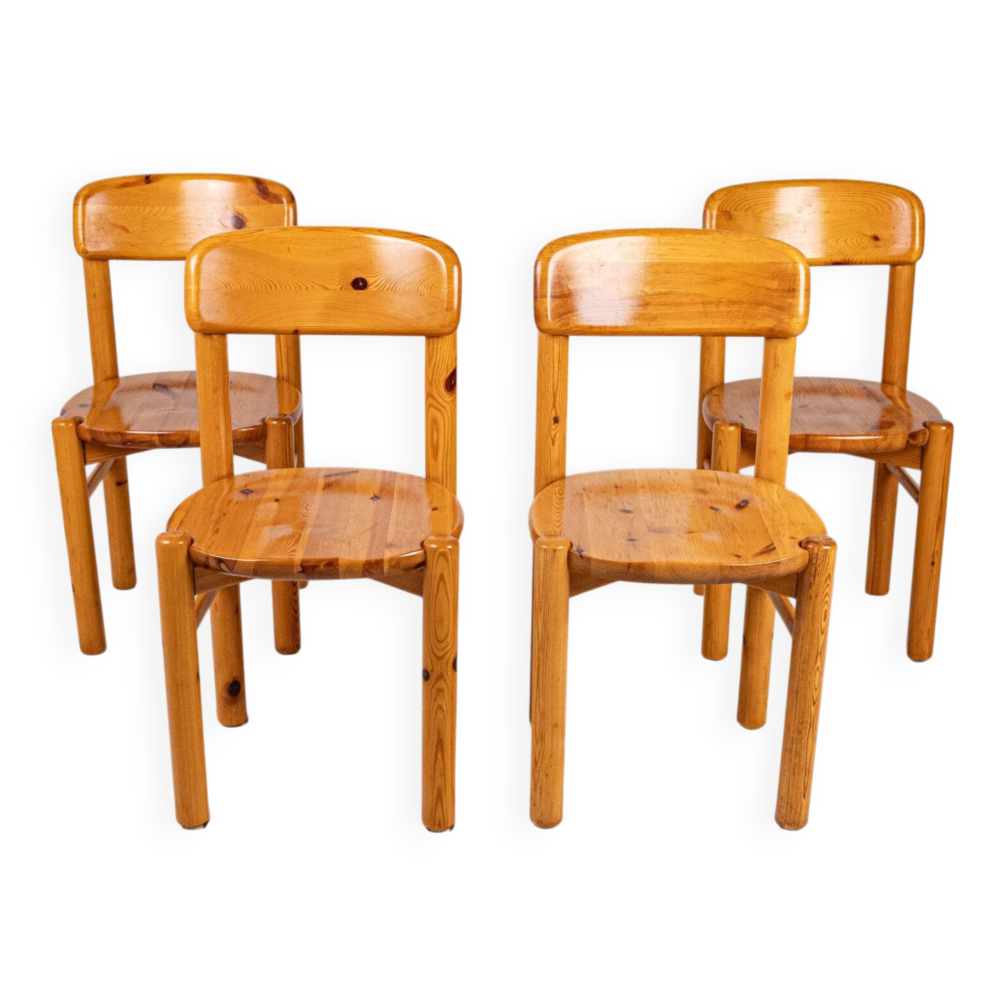 Set of 4 pine chairs by Rainer Daumiller, Denmark, 1970s