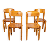 Set of 4 pine chairs by Rainer Daumiller, Denmark, 1970s