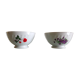 Two white bowls with floral decor in Limoges SD porcelain / vintage 60-70