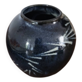 Vase boule en grès vernissé