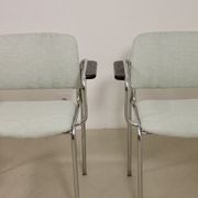 Set de 3 de chaises tubulaires en acier chromé, datant de 1970.Ref Amanda