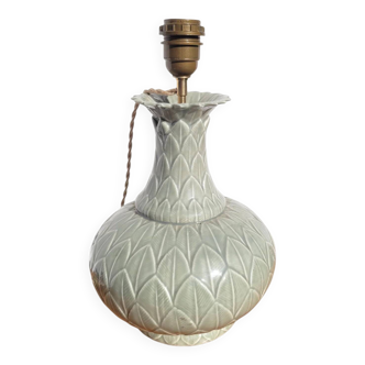 Vintage tropical ceramic lamp base, 1973