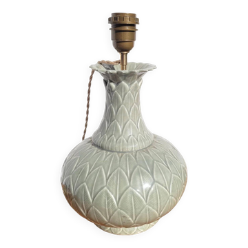 Vintage tropical ceramic lamp base, 1973