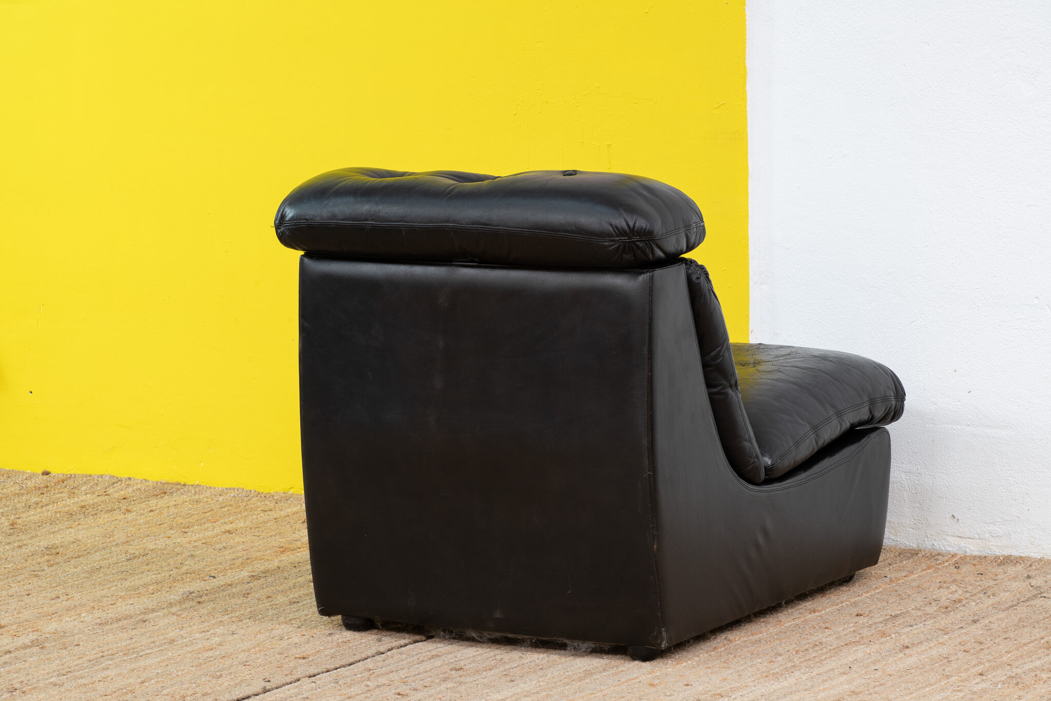 Vintage Scandinavian leather fireside chair – 75 cm