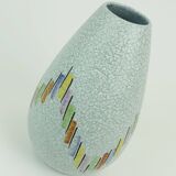 Steuler mid century modern ceramic vase 1950s drip glaze colorful pattern