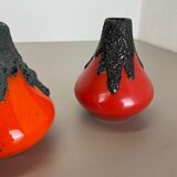 Set of 3 Original 1970 Ceramic Studio Pottery Vase by Roth Ceramics, Germany