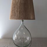 Vintage demijohn XL lamp in glass and jute rope